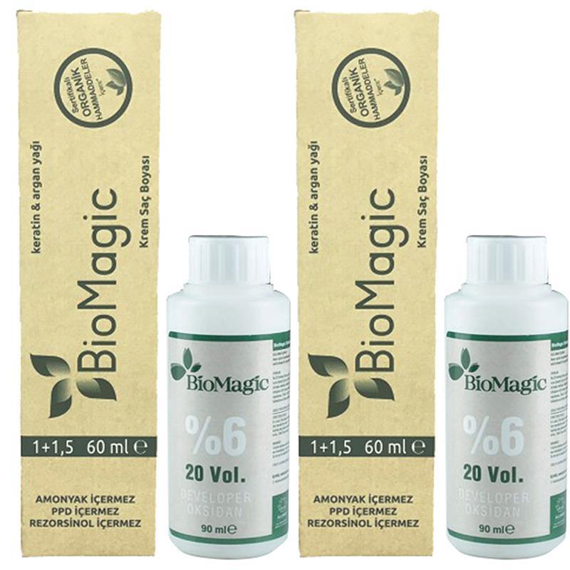 Biomagic 5.03 Fındık Kabuğu Organik Amonyaksız Krem Saç Boyası 2x60 ml