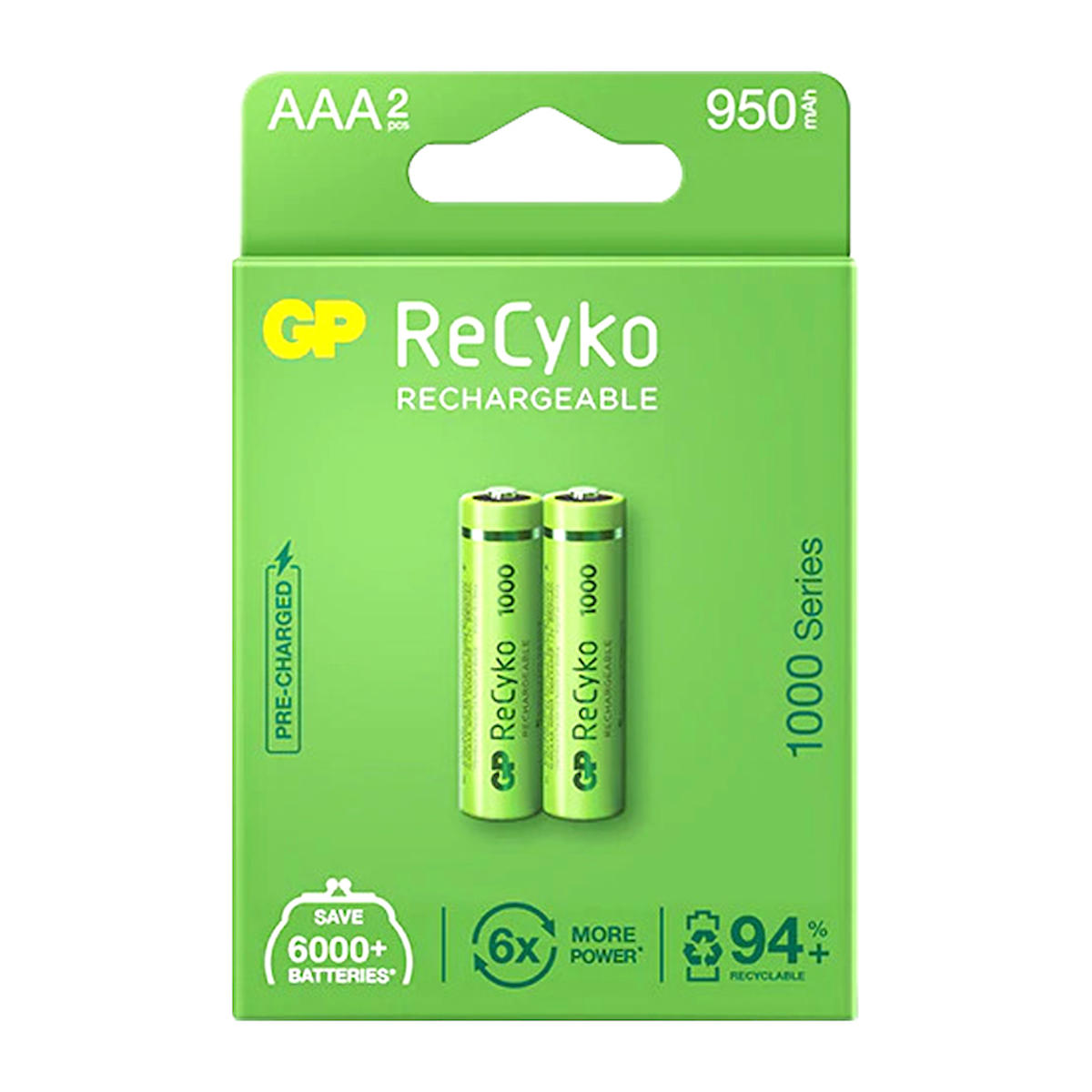 Gp Recyko 1.2 V 950 mAh Ni-Mh AAA / İnce Kalem Şarjlı Pil 2'li