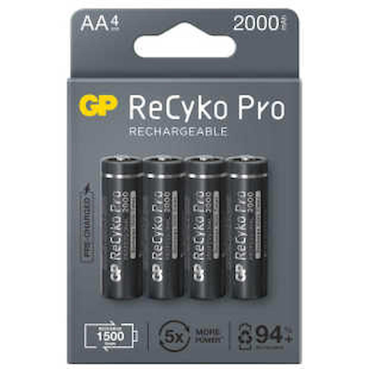 Gp Recyko 1.2 V 2000 mAh Ni-Mh AA / Kalem Şarjlı Pil 4'lü