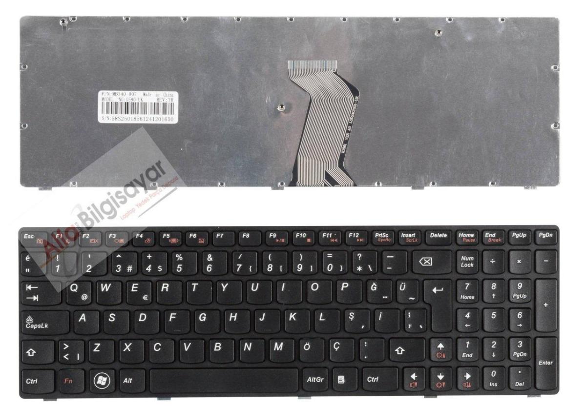 Lenovo B570 B570e V570 V570c v580 B590 Z570 Z575 Türkçe Q 104 Tuşlu Kablolu Siyah Normal Klavye