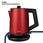 Goldmaster Belizz Çelik 2 lt 2200 W Işıklı Modern Kırmızı Kettle