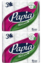 Papia Bio Care 3 Katlı 2x6'lı Rulo Kağıt Havlu