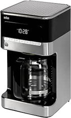 Braun PurAroma 7 Zaman Ayarlı Plastik Filtreli Karaf 1.25 L Hazne Kapasiteli 10 Fincan Akıllı 1100 W Siyah Filtre Kahve Makinesi