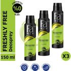 Fa Freshly Free Sprey Erkek Deodorant 3x150 ml