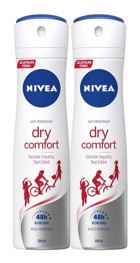 Nivea Dry Comfort Sprey Kadın Deodorant 2x150 ml