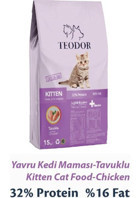 Teodor Tavuklu Yavru Kuru Kedi Maması 15 kg