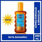 Nivea 20 Faktör Vücut İçin Bronzlaştırıcı Yağ 200 ml