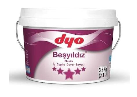 Dyo Beşyıldız Plastik Mat İç Cephe Boyası 3.5 kg Şirin Pembe