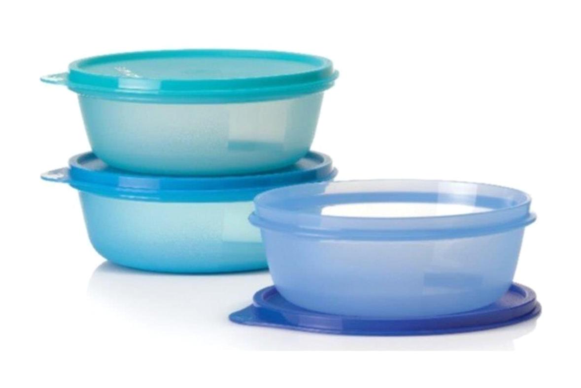 Tupperware 3 Parça Oval Plastik Saklama Kabı 600 ml