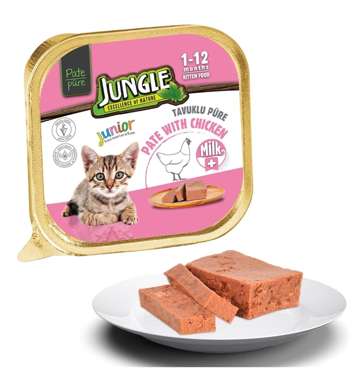 Jungle Junior Pate Tavuklu Yavru Kuru Kedi Maması 32x100 gr