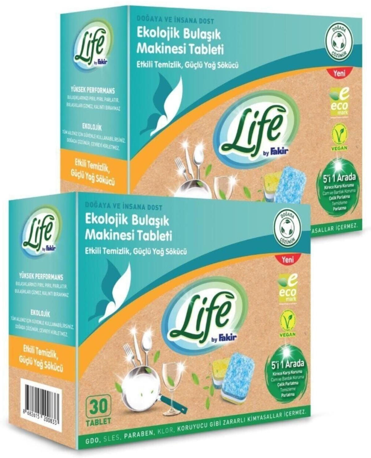 Life By Fakir Ekolojik Vegan Tableti Bulaşık Makinesi Deterjanı 2x30 Adet