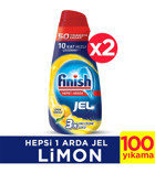 Finish Hepsi 1 Arada Konsantre Limon Jel Bulaşık Makinesi Deterjanı 2x1000 ml