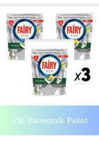 Fairy Platinum Hepsi Bir Arada Limon Kokulu Tablet Bulaşık Makinesi Deterjanı 3x43 Adet
