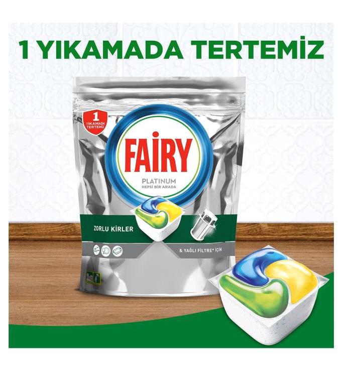 Fairy Platinum Hepsi Bir Arada Tablet Bulaşık Makinesi Deterjanı 125 Adet