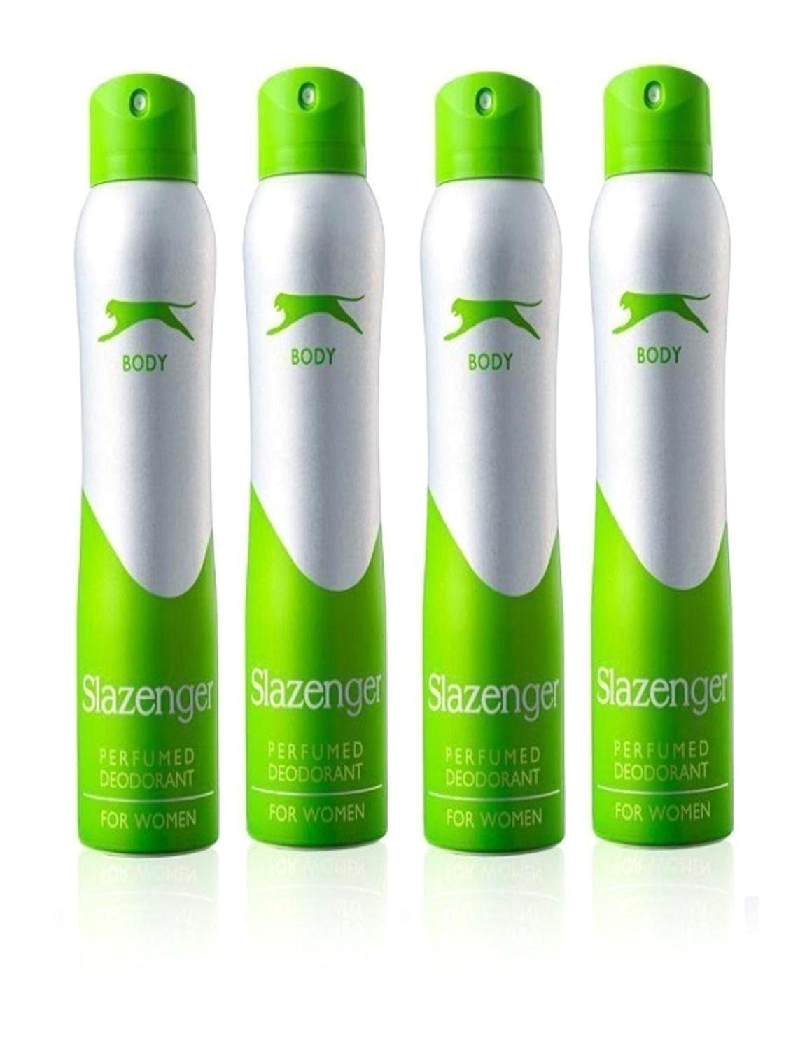 Slazenger Yeşil Pudrasız Sprey Kadın Deodorant 4x150 ml