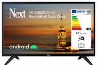 Next YE-50020D3-4K 50 inç 4K Ultra HD 126 Ekran Flat Uydu Alıcılı Smart Led Televizyon