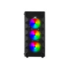 Power Boost X59RGB RGB Mesh Sıvı Soğutmalı 6 Fanlı Siyah Dikey Kullanım Mid Tower Oyuncu Bilgisayar Kasası