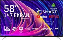 Nordmende NM58F351 58 inç 4K Ultra HD 146 Ekran Çerçevesiz Flat Uydu Alıcılı Smart Led Android Televizyon