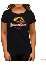 Zepplin Giyim Jurassic Park Sunset Siyah Kadın T-Shirt S