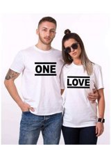 T-Shirthane One Love Sevgili Kombinleri T-Shirt Kombini Standart Erkek Beden Xs Kadın Beden Xl