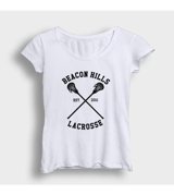 Presmono Kadın Beacon Hills Lacrosse Dizi Teen Wolf T-Shirt Bordo Xl