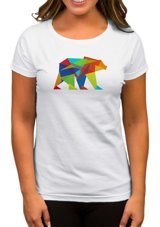 Zepplin Giyim Bear Color Mozaik Beyaz Kadın T-Shirt M