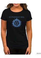 Zepplin Giyim Supernatura Tirantes Siyah Kadın T-Shirt S