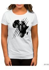 Zepplin Giyim Black Panther Face Beyaz Kadın T-Shirt M