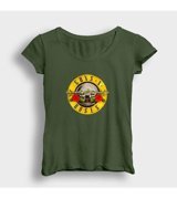 Presmono Kadın Logo Guns N' Roses T-Shirt Lacivert L