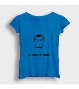 Presmono Kadın Dali La Casa De Papel T-Shirt Mavi S