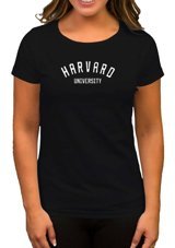 Zepplin Giyim Harvard University Text Siyah Kadın T-Shirt L