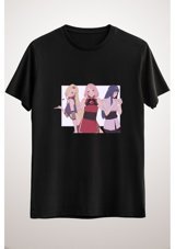 Green Mint Greenmint Unisex Siyah T-Shirt Anime Sakura, Ino And Hinata Love L