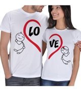 Tisho Birbirini Tamamlayan Kalpli Sevgili T-Shirt Standart Erkek Beden Xs Kadın Beden 2Xl