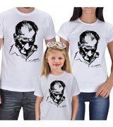 Tisho Atatürk Aile T-Shirt Kombini Anne Baba Kız Kısa Kol Beyaz Standart Erkek Beden Xl Kadın Beden Xs Çocuk Beden 12 13 Yaş