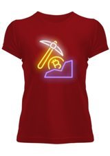 Tisho Bitcoin Miner V1T Red W Kadın T-Shirt Xs