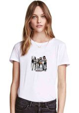 Qivi Kiss Forever Music Rock Grub Baskılı Beyaz Kadın T-Shirt M