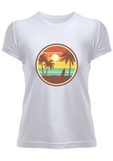 Tisho Palms And Sun Kadın T-Shirt 2Xl