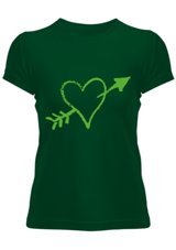Tisho Oklu Kalp Kadın T-Shirt Kadın T-Shirt 4Xl