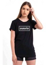Qivi Oasis Logo Baskılı Siyah Kadın T-Shirt Siyah Xs