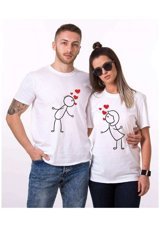 T-Shirthane Öpücük Sevgili Kombinleri T-Shirt Kombini (528223707) Standart Erkek Beden L Kadın Beden S