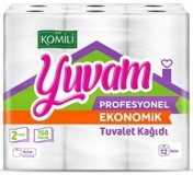 Komili Yuvam Profesyonel 2 Katlı 12'li Rulo Tuvalet Kağıdı