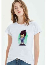 Qivi Anime Dragon Ball Z Baskılı Beyaz Kadın T-Shirt (534308332) Xl