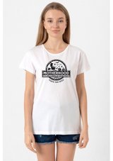 T-Shirthane Motherhood Witch Beyaz Kadın Bisikletyaka T-Shirt 001 Beyaz Xs