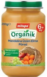 Milupa Mandalina Üzüm Elma Laktozsuz Tahılsız Organik Meyveli Kavanoz Maması 200 gr