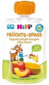 HiPP Şeftalili Mangolu Elma Laktozsuz Tahılsız Organik Meyveli Kavanoz Maması 90 gr