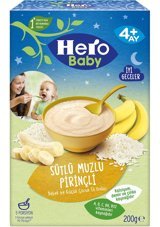 Hero Baby İyi Geceler Muzlu Pirinçli Laktozsuz Tahıllı Meyveli Kaşık Maması 200 gr