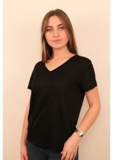 Rich Kadın V Yaka T-Shirt %100 Pamuk T-Shirt (481348313) M