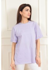 Modaplaza Kadın Yırtmaçlı Uzun T-Shirt Lila K22Ytrkttnk1Lila L