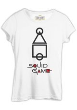 Lord T-Shirt Squid Game Şekil Beyaz Bayan T-Shirt S