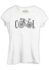 Lord T-Shirt Cool Bicycle Beyaz Kadın T-Shirt 001 Beyaz M